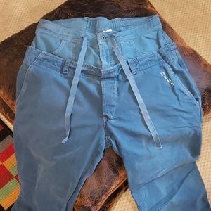 Double Waisted Distressed Droop Pants